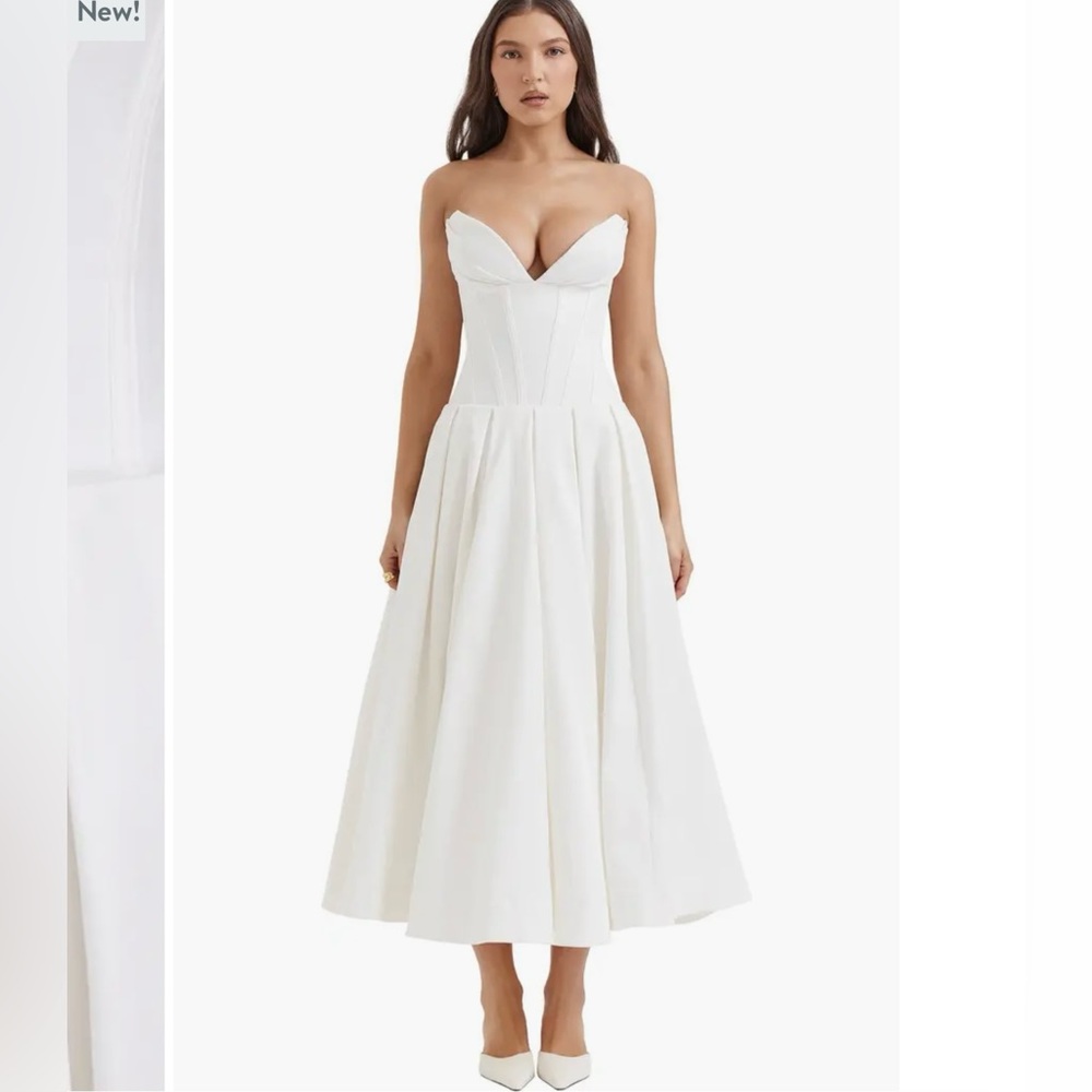House of CB White Strapless Wedding Dress - Picture 4 of 5